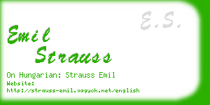 emil strauss business card
